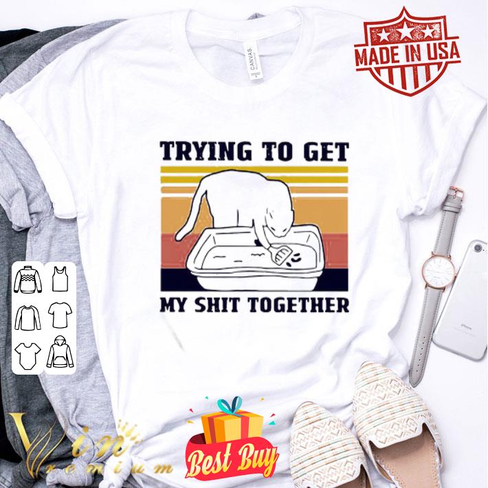 White cat trying to get my shit together vintage shirt