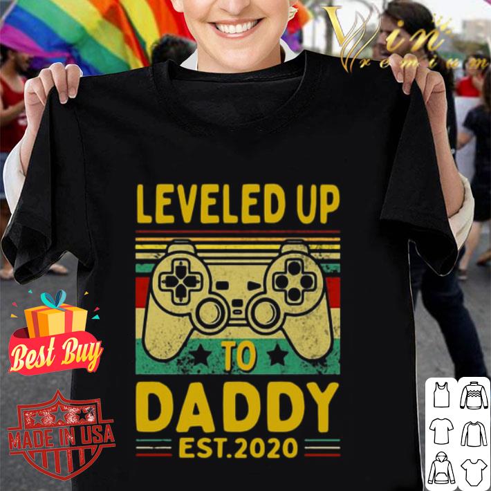 Leveled Up To Daddy Est 2020 Game Controller Vintage Fathers day shirt