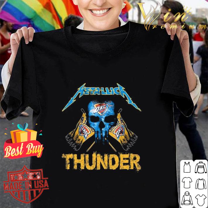 Skull Mashup Metallica And Oklahoma City Thunder Flag shirt