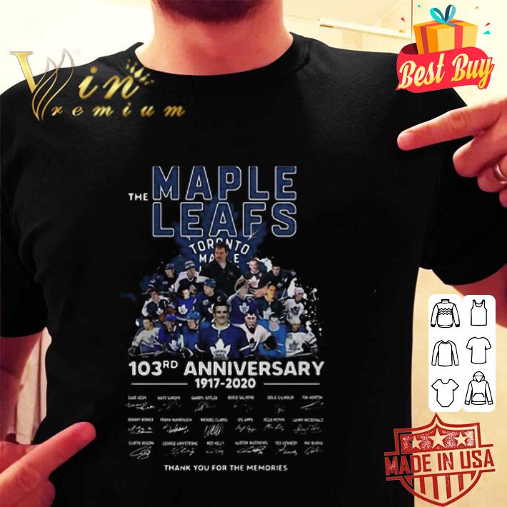 The Toronto Maple Leafs 103rd Anniversary 1917-2020 Signatures shirt
