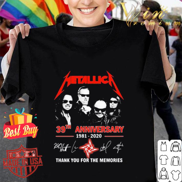 Metallica band 39th Anniversary 1981-2020 Signatures shirt
