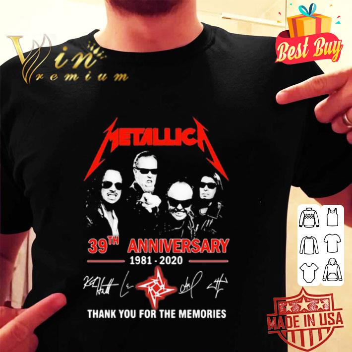 Metallica band 39th Anniversary 1981-2020 Signatures shirt
