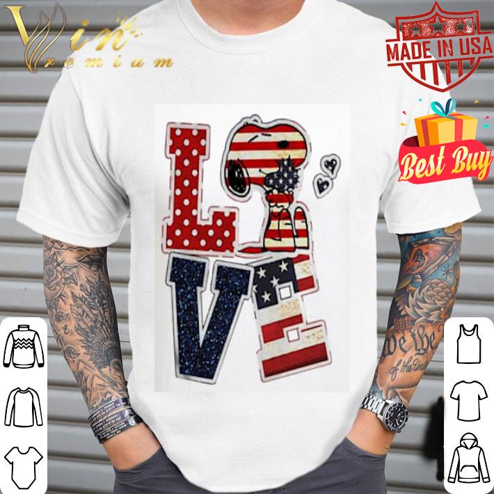 Love Snoopy American Flag 4th Of July Independence Day shirt