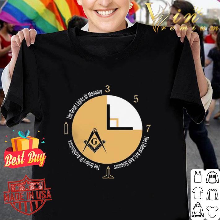 Freemason The Liberal Arts And Sciences The Orders Of Architecture The Great Lights Of Masonry shirt