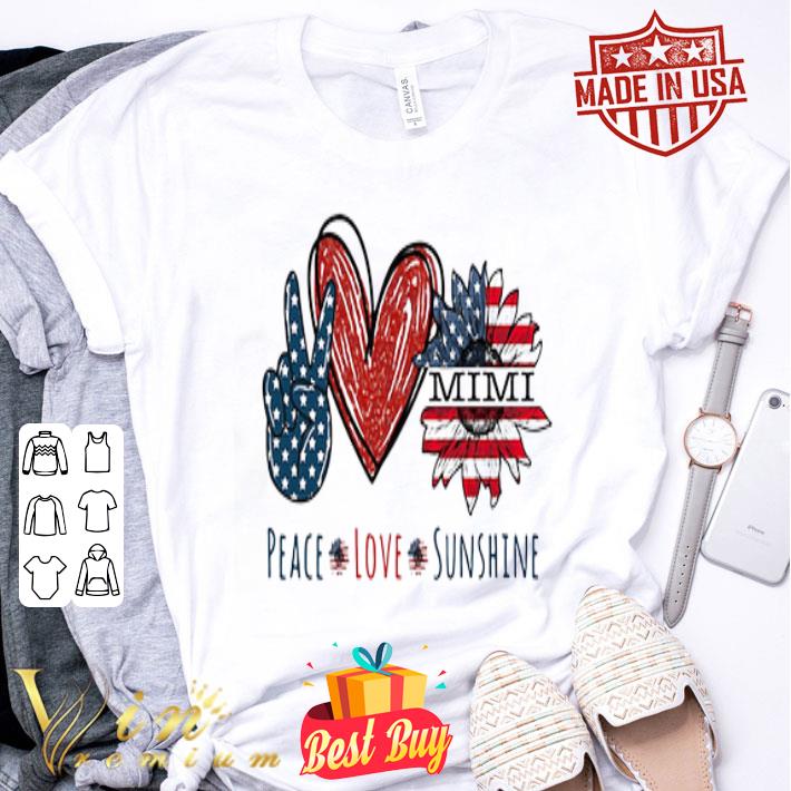 Peace love sunshine mimi sunflower heart American flag veteran Independence day shirt