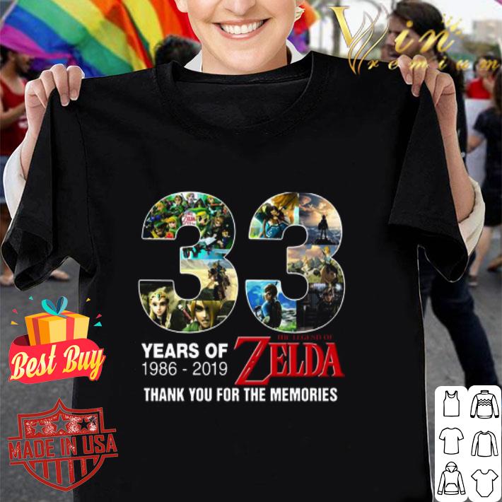 33 Years Of The Legend Of Zelda 1986-2019 Thank You For The Memories shirt