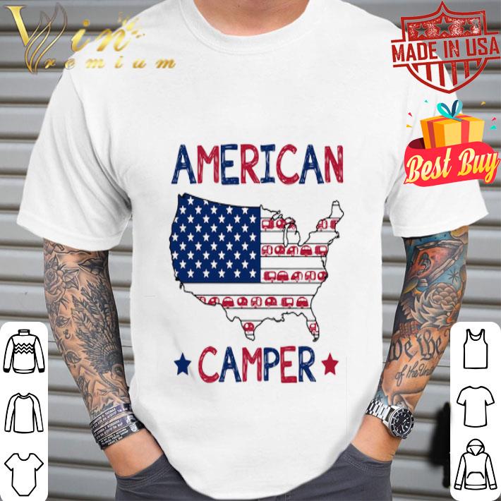 Map American Flag Camper 4th Of July Independence Day shirt