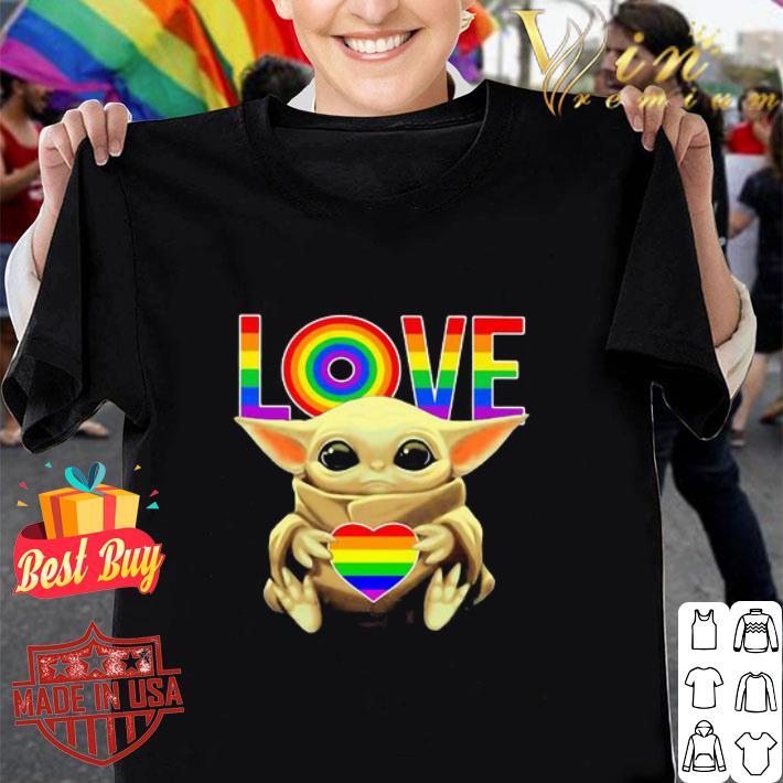 Star Wars Baby Yoda Hug LGBT Heart shirt