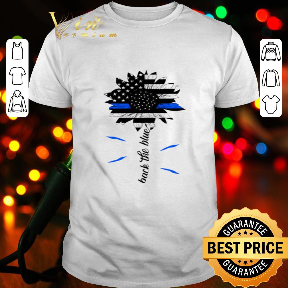 Sunflower American Flag Back The Blue Thin Blue Line shirt