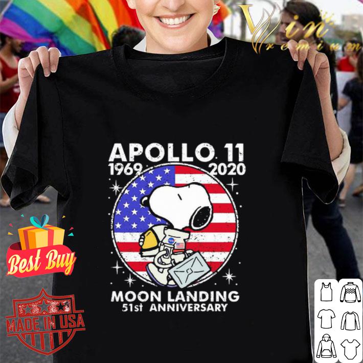 Snoopy Apollo 1969 2020 Moon Landing 51st Anniversary American Flag shirt
