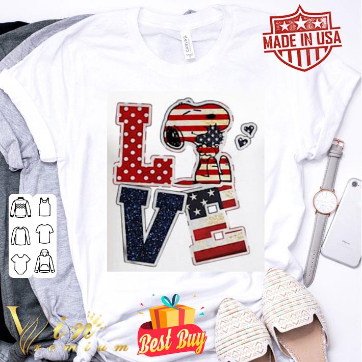 Love Snoopy American Flag 4th Of July Independence Day shirt