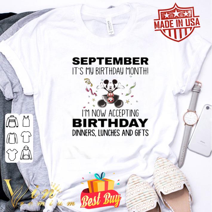 Disney Mickey Mouse September Birthday Dinners Lunches And Gifts shirt
