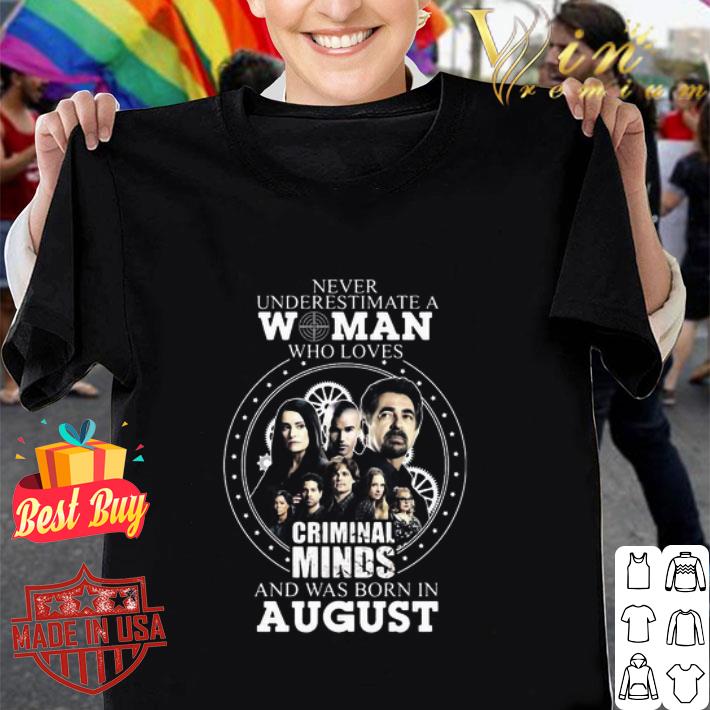 Never Underestimate A Woman Who Loves Criminal Minds Born In August shirt