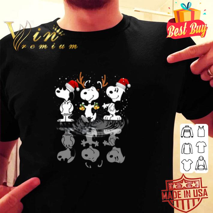 Snoopy water mirror reflection Christmas season shirt