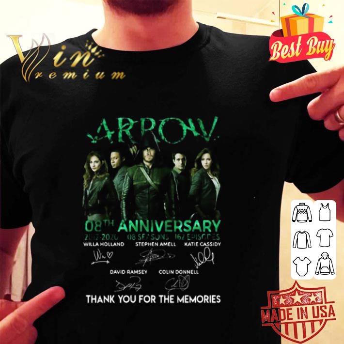 Arrow 08th anniversary 2012-2020 8 seasons 162 episodes signed shirt