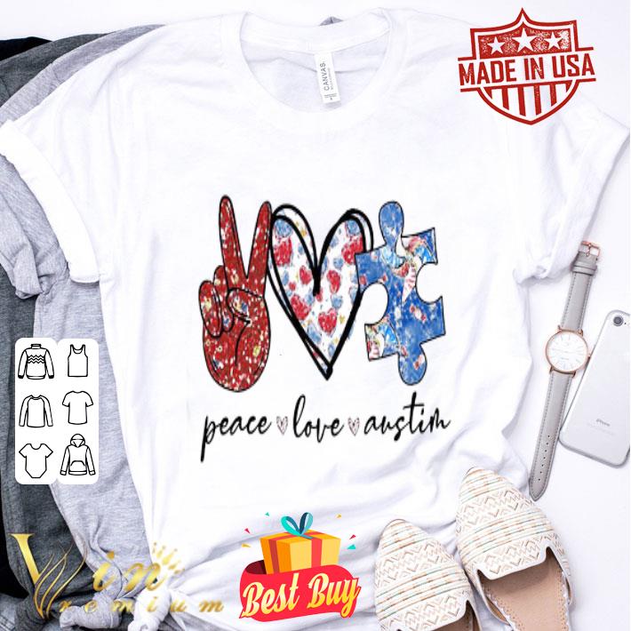 Glitter Peace Love Autism Awareness Puzzle shirt