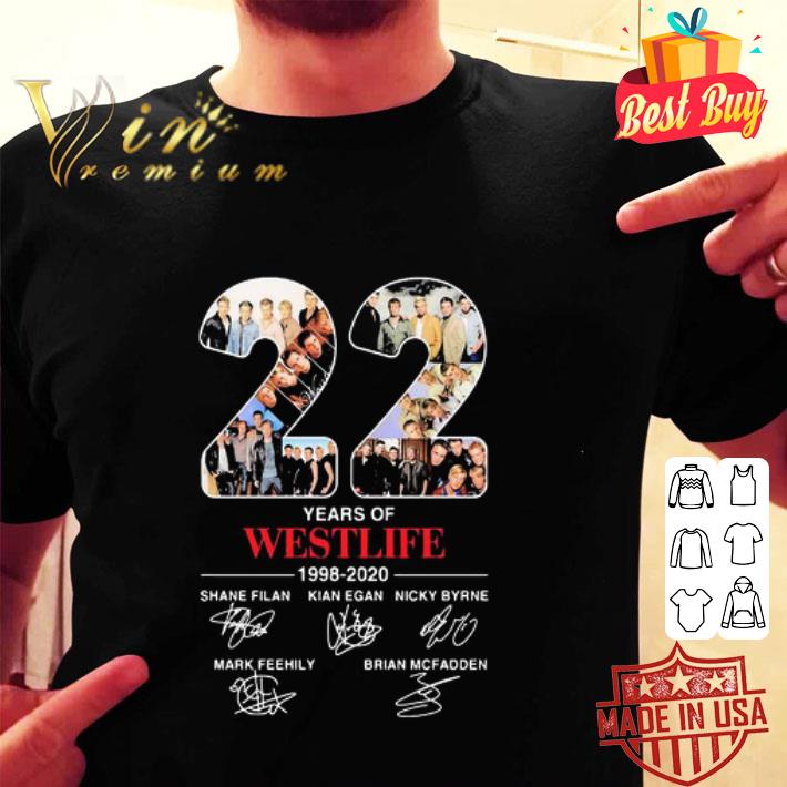 22 Years Of Westlife 1998-2020 Signatures shirt 22 Years Of Westlife 1998-2020 Signatures shirt