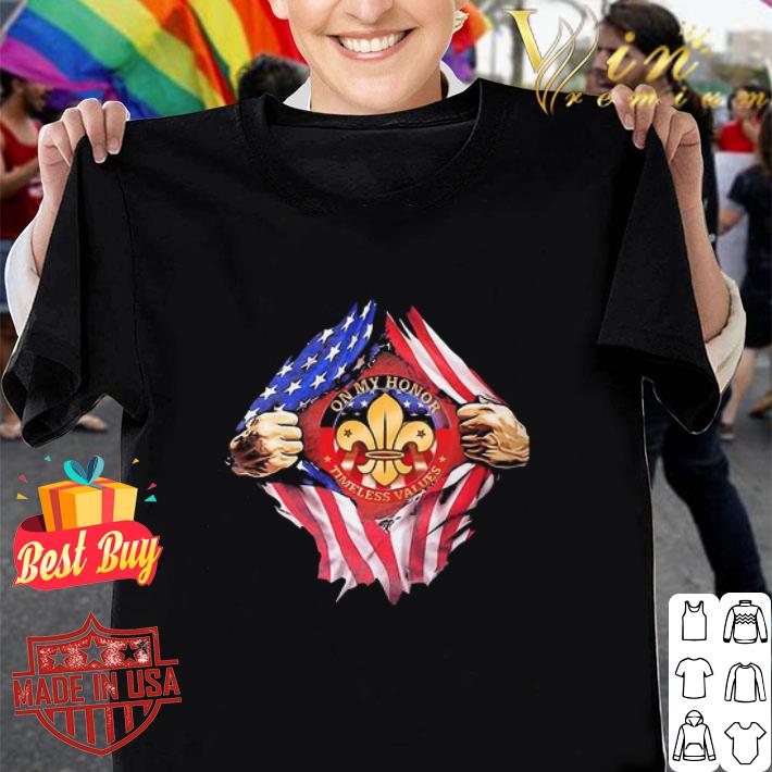 On My Honor Timeless Values Inside Me American Flag shirt