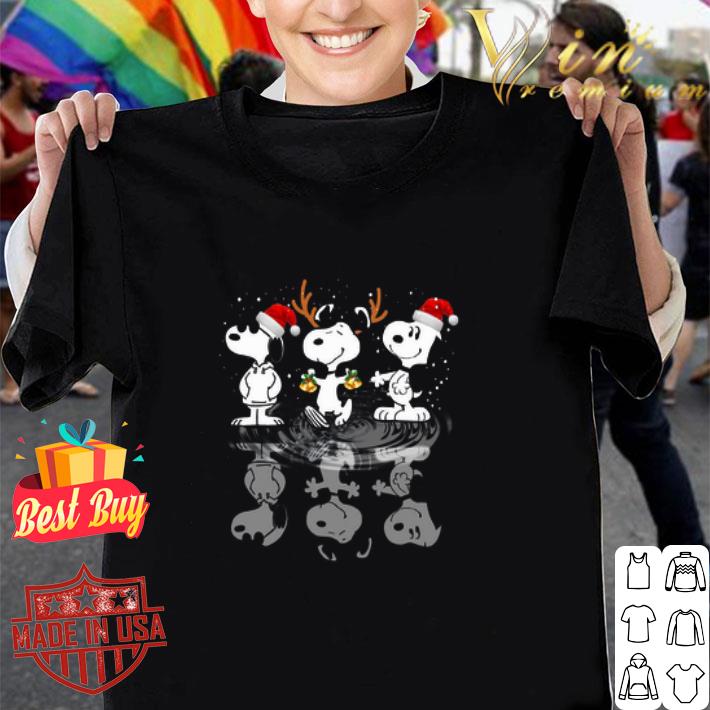 Snoopy water mirror reflection Christmas season shirt