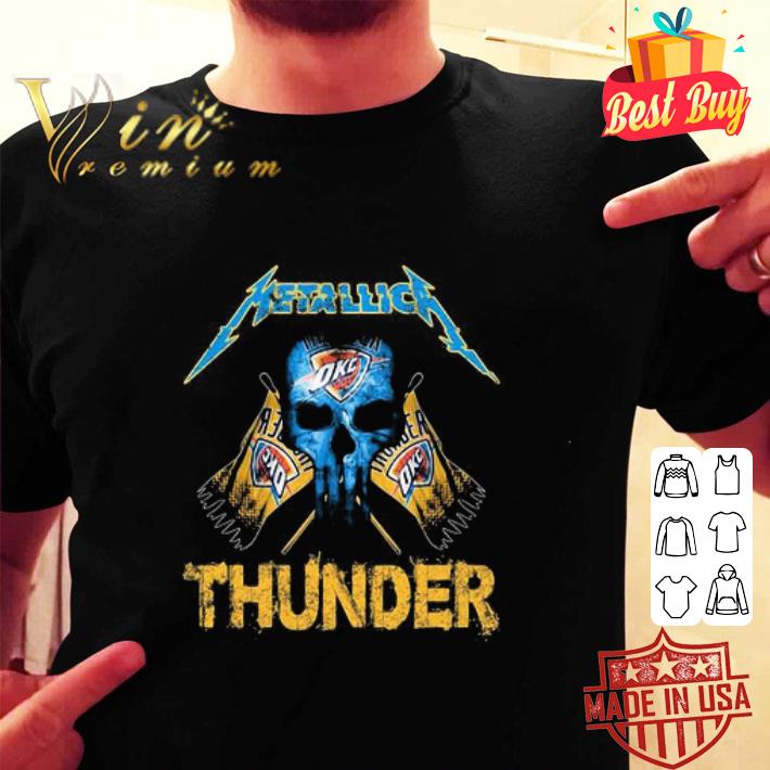 Skull Mashup Metallica And Oklahoma City Thunder Flag shirt