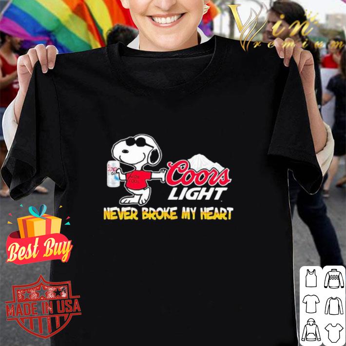 Snoopy Drink Coors Light Beer Never Broke My Heart shirt