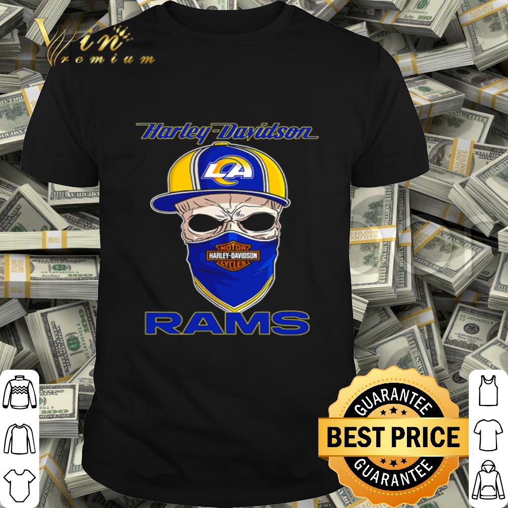 Skull Hat Harley Davidson Los Angeles Rams Mask shirt