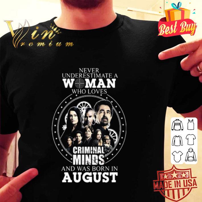Never Underestimate A Woman Who Loves Criminal Minds Born In August shirt
