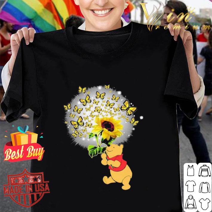 Winnie-the-Pooh Holding Sunflower Butterflies shirt