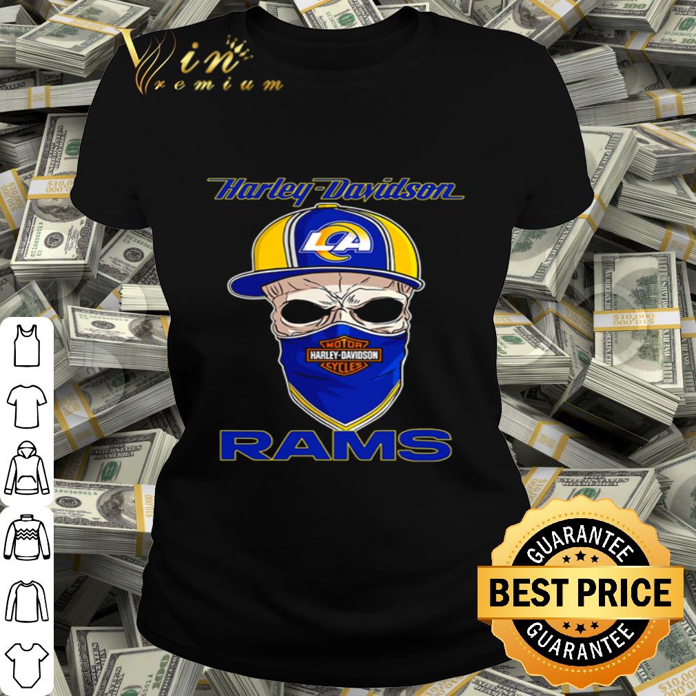 Skull Hat Harley Davidson Los Angeles Rams Mask shirt