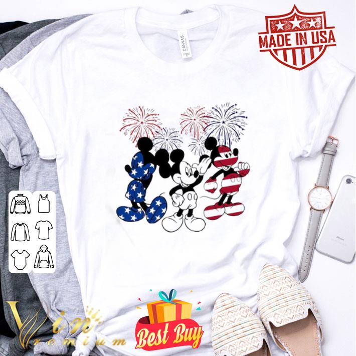 Firework Mickey Mouse American Flag 4th Of July Independence Day shirt