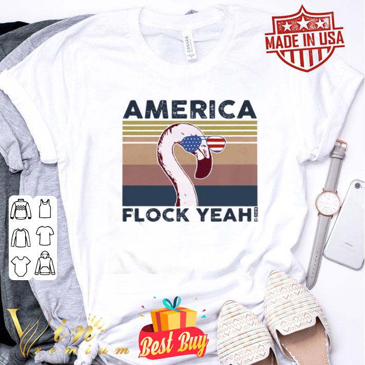 Vintage America Flock Yeah Flamingo American Flag shirt