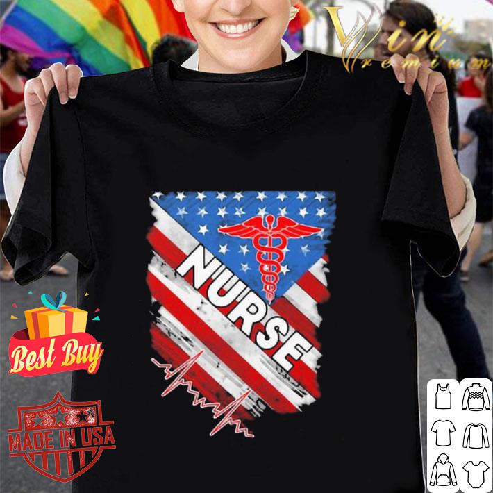 Nurse Heartbeat and American Flag Independence Day shirt
