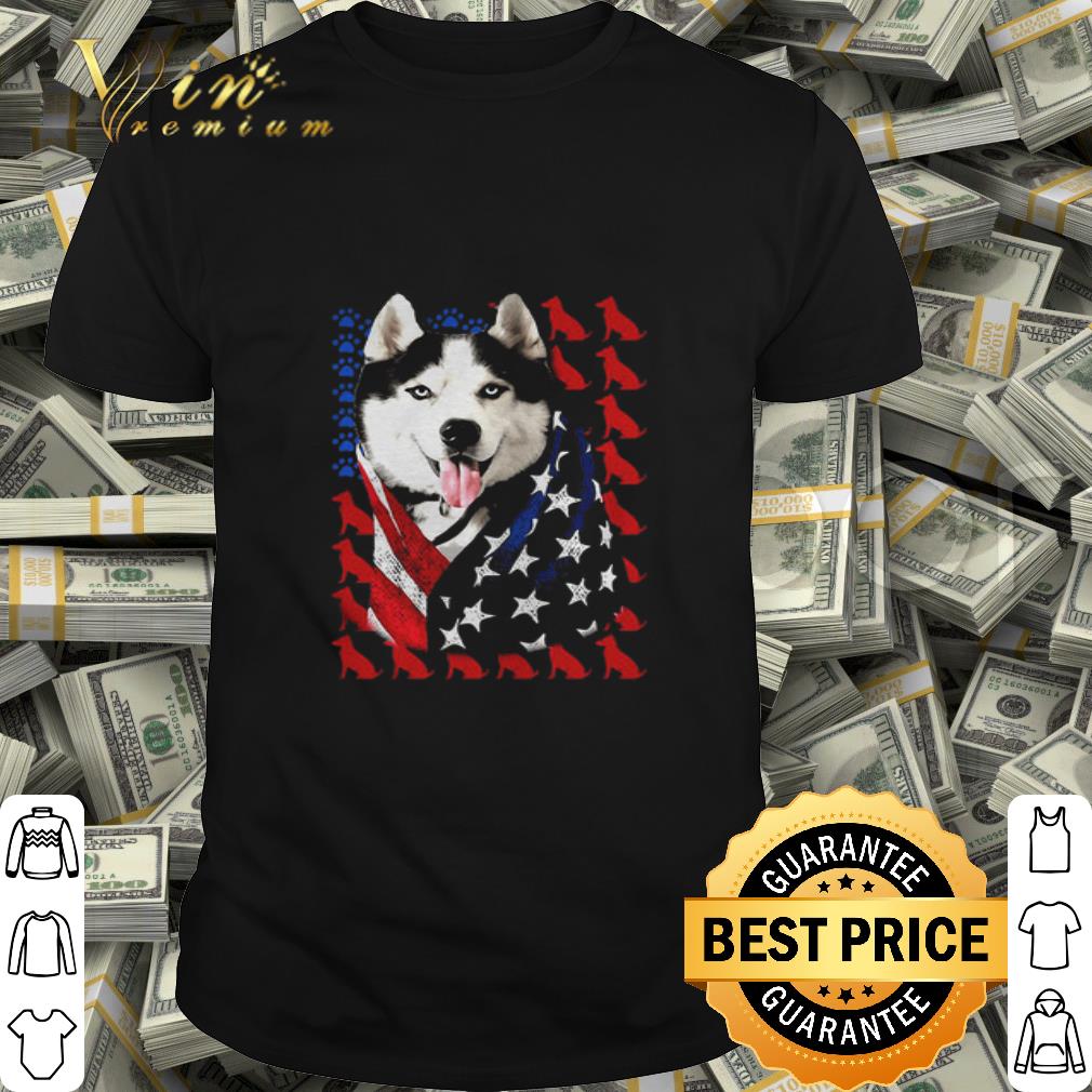 Alaska Husky Dog American Flag 4th Of July Independence Day shirt
