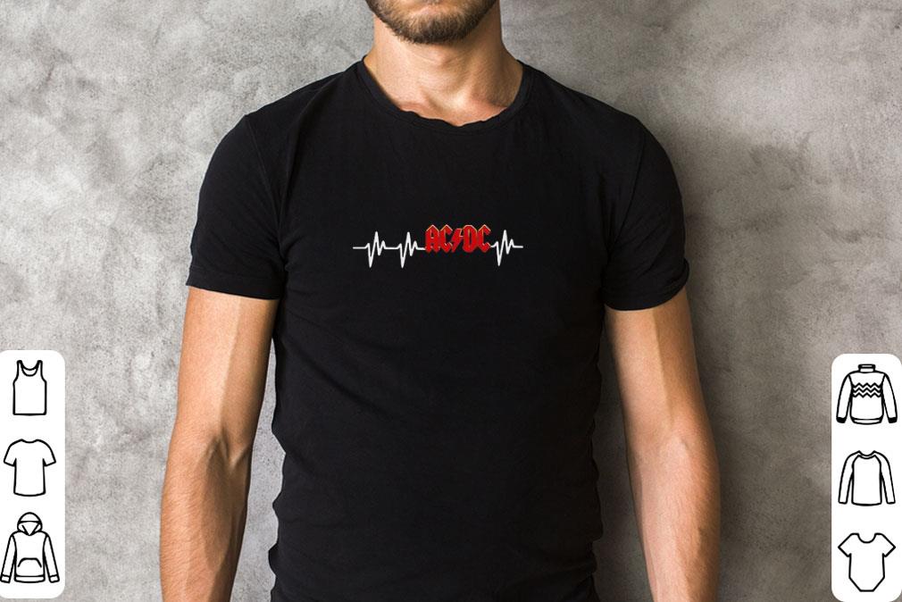 Funny Logo ACDC Band Heartbeat shirt
