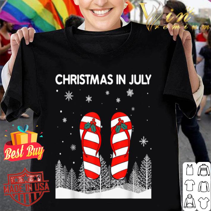Christmas In July Ugly Xmas Santa Flip Flops Summer Vacation T-Shirt
