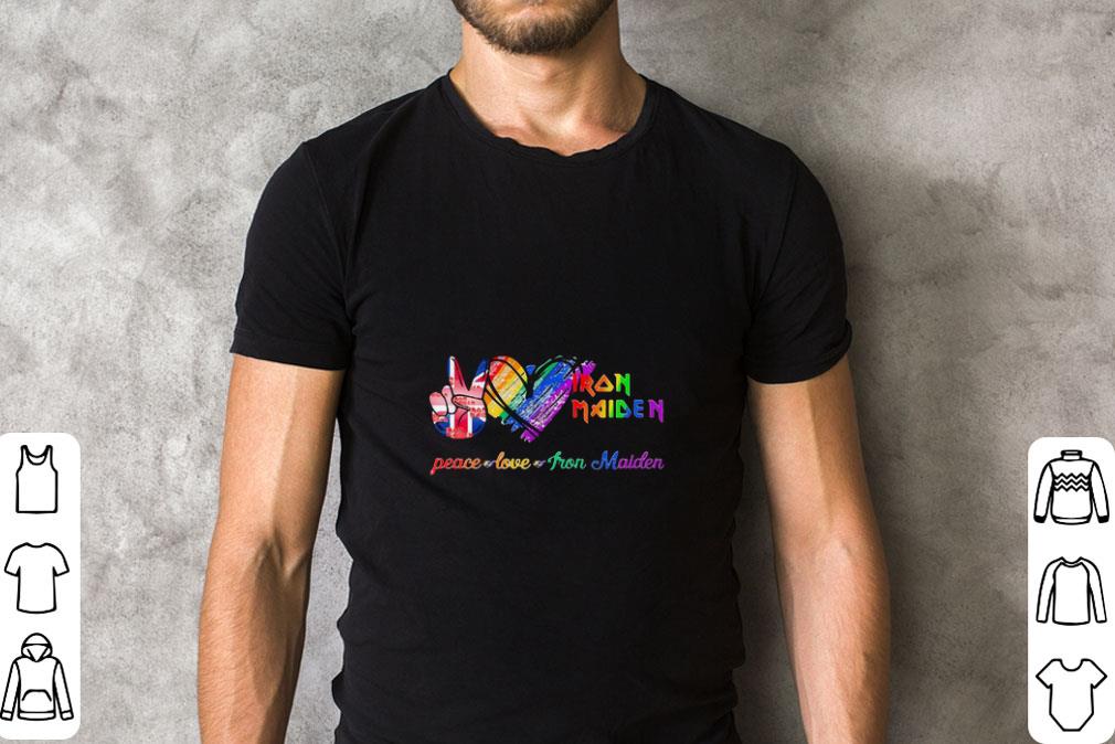 Awesome Lgbt peace love iron maiden shirt