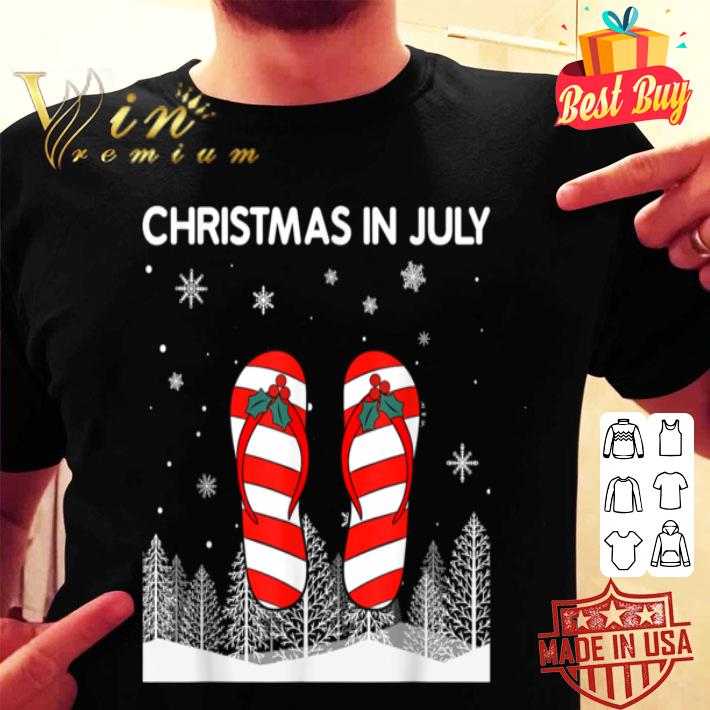 Christmas In July Ugly Xmas Santa Flip Flops Summer Vacation T-Shirt