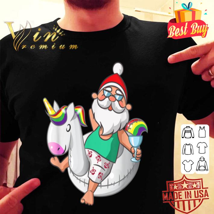 Christmas In July T Shirt Funny Santa Hawaiian Summer Gift