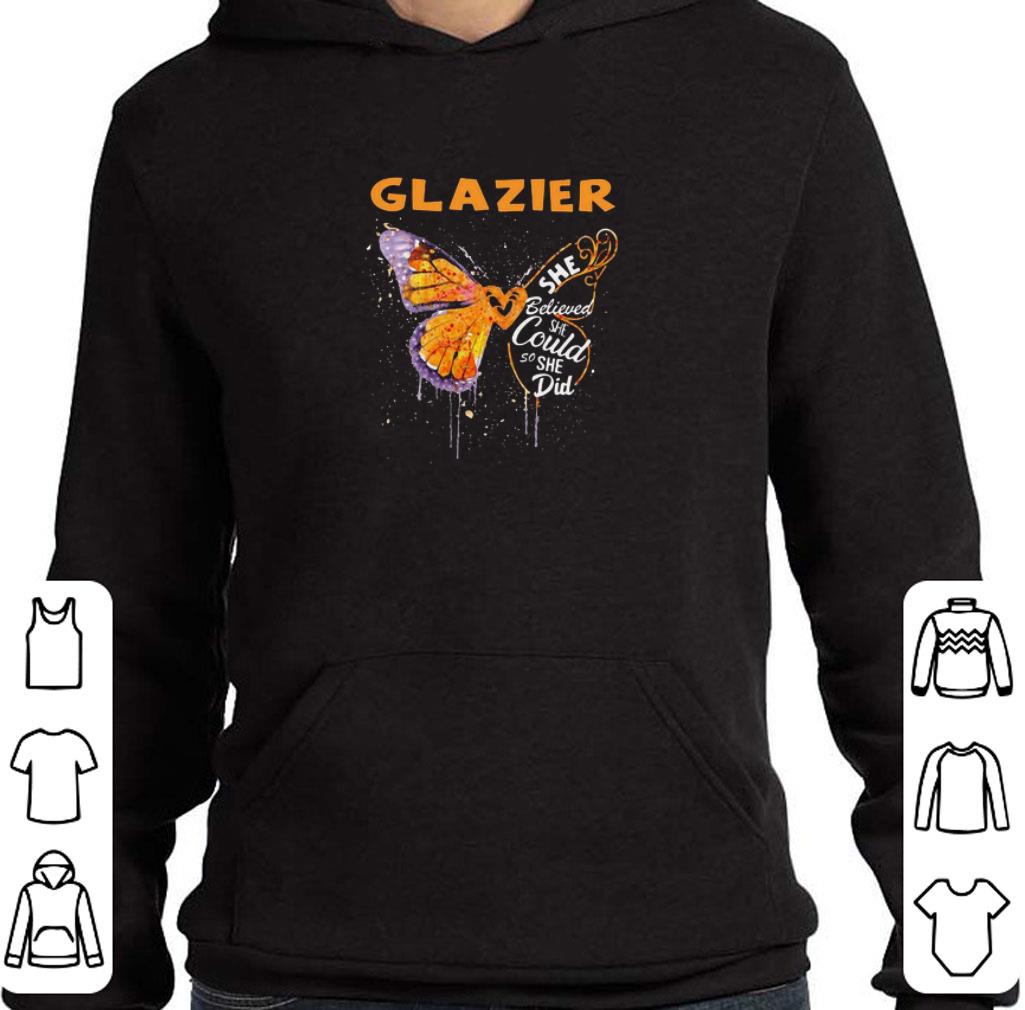 2349d233 awesome glazier butterfly she believed she could so she did shirt 4 - Awesome Glazier Butterfly She Believed She Could So She Did shirt