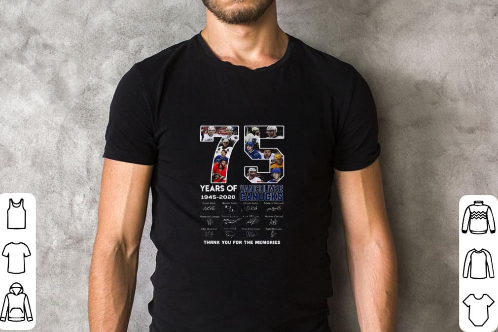 Nice 75 Years Of 1945-2020 Vancouver Canucks Hockey Signatures shirt