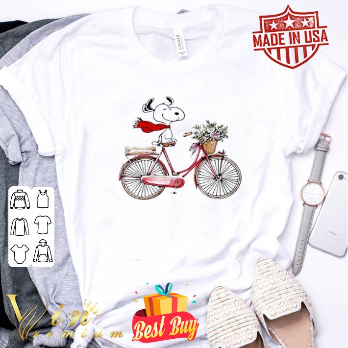 Snoopy Riding Bicycle Flowers shirt
