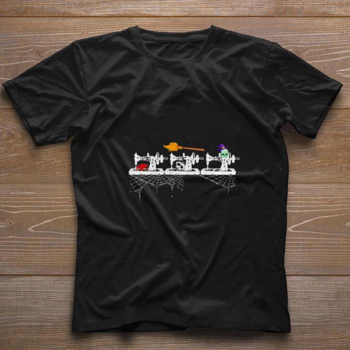 Awesome Halloween Sewing Witch And Skull shirt