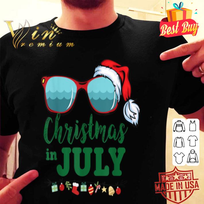 Santa Hat Sunglasses Summer Christmas In July Tshirt Gift shirt