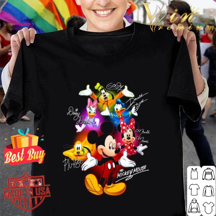 Disney Mickey Mouse Cartoon Characters Signatures shirt
