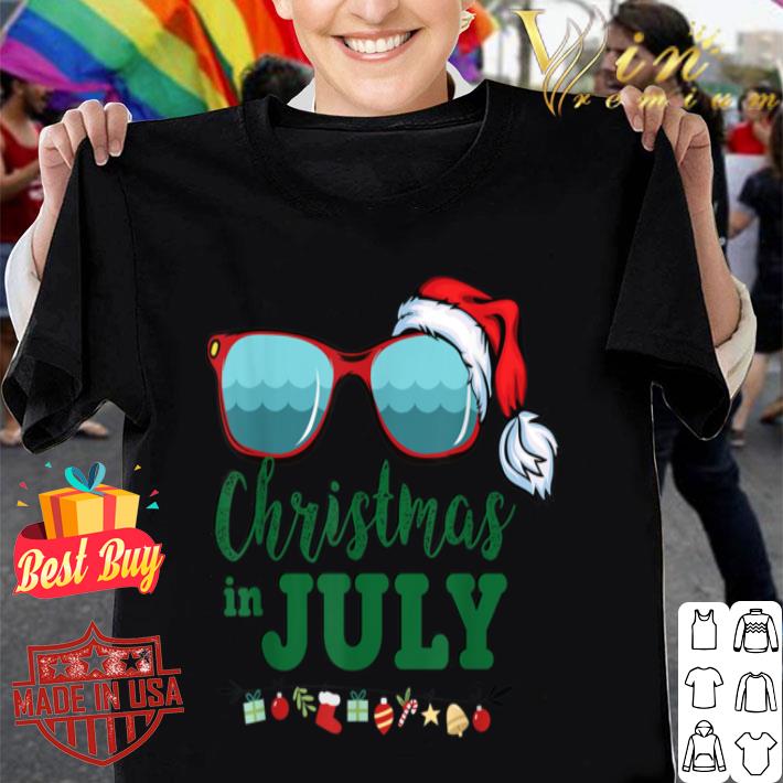 Santa Hat Sunglasses Summer Christmas In July Tshirt Gift shirt