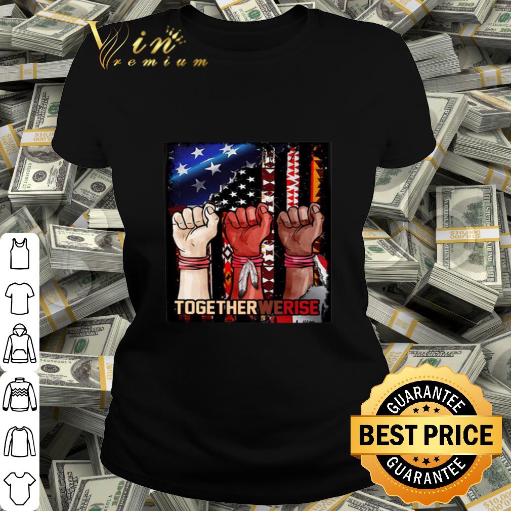 Black Live Matter Strong Hand Together We Rise American Flag 4th Of July shirt