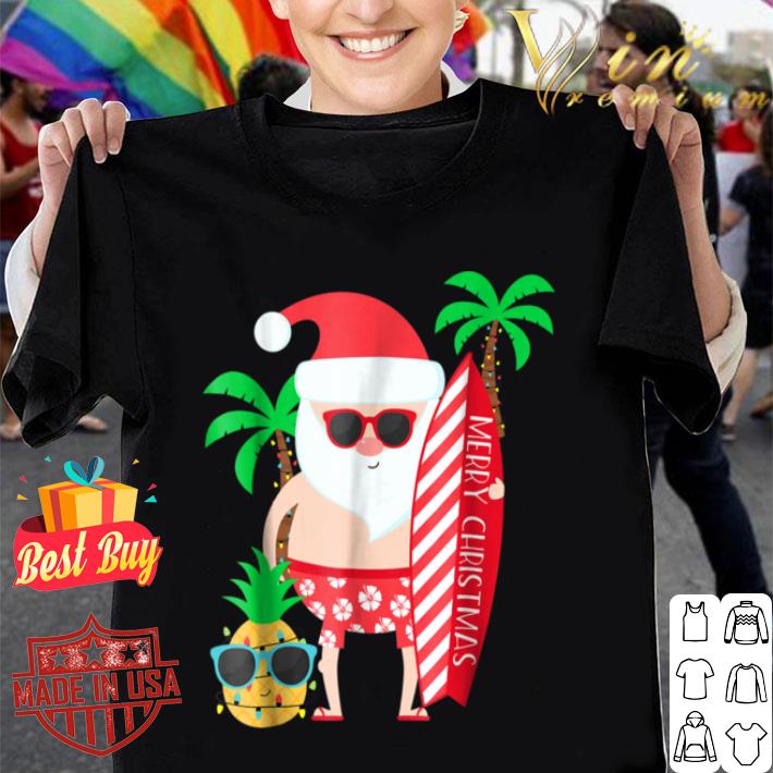 Christmas in July Santa Hawaiian Surfing Summer Surf Gift T-Shirt