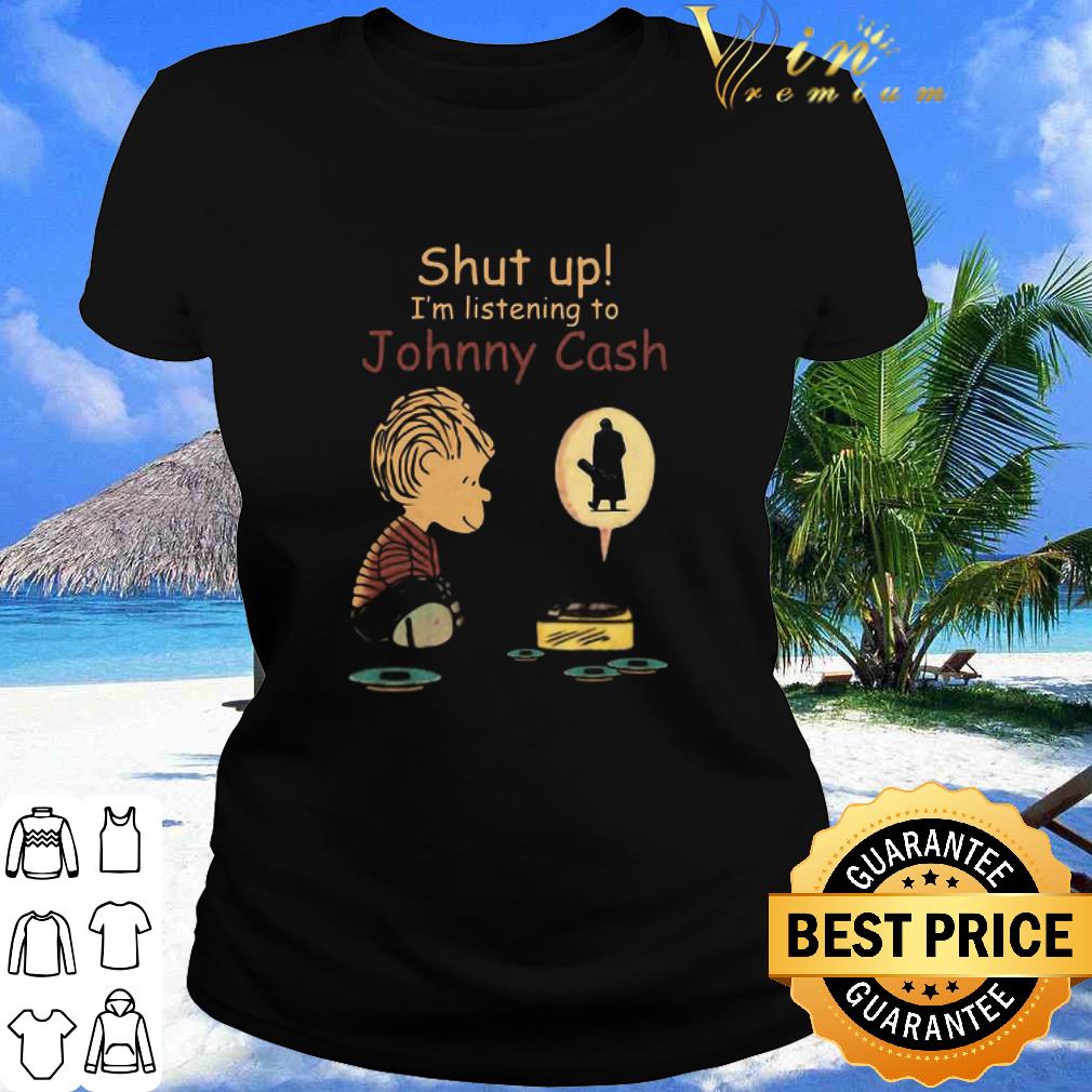 Official Charlie Brown Shut Up I’m Listening To Johnny Cash shirt