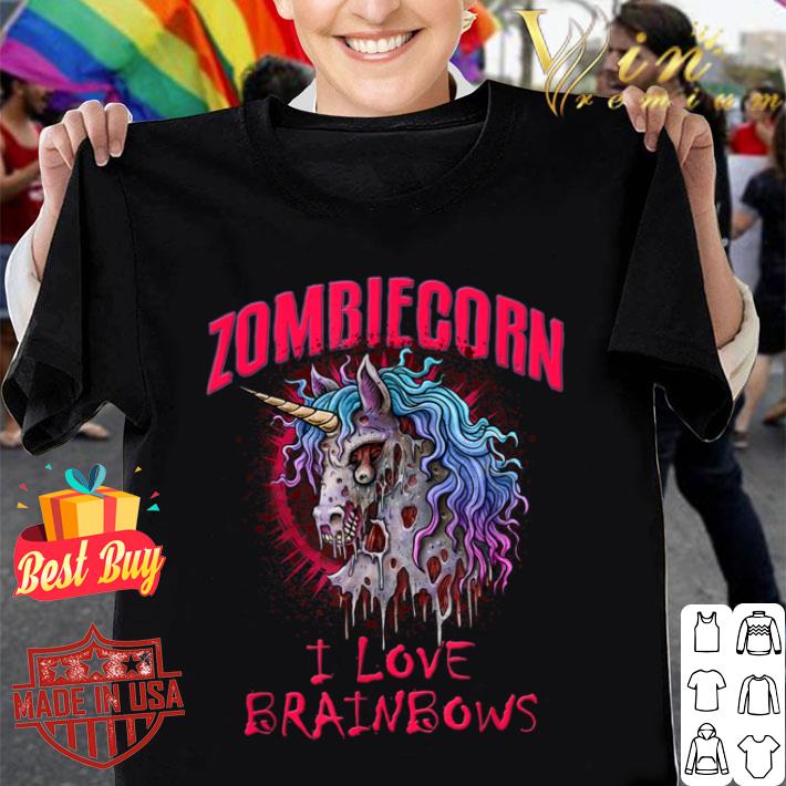 Zombie Unicorn I Love Brainbows Halloween Gothic Goth Punk shirt