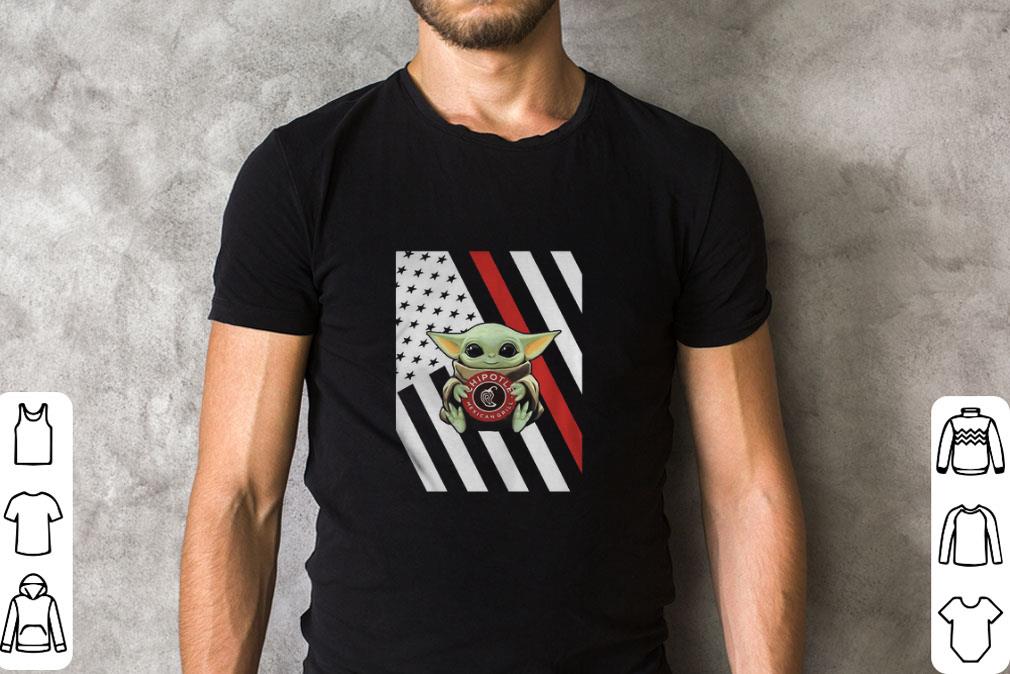 Awesome Baby Yoda hug Chipotle American flag shirt